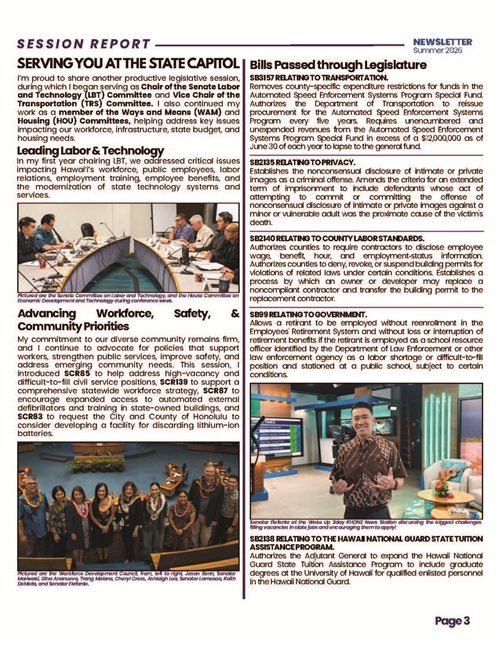 Image of page 3 of Senator Elefante's Summer 2026 newsletter