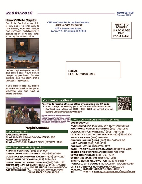 Image of page 4 of Senator Elefante's Summer 2026 newsletter