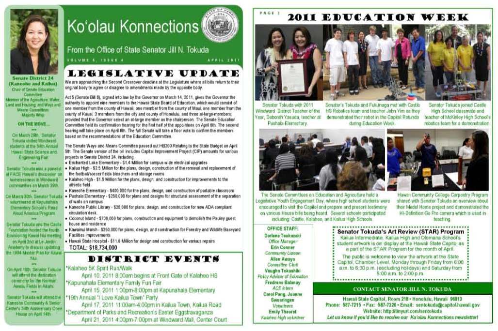 April 2011 Newsletter - Ko‘olau Konnections