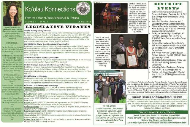 April 2012 Newsletter - Ko‘olau Konnections