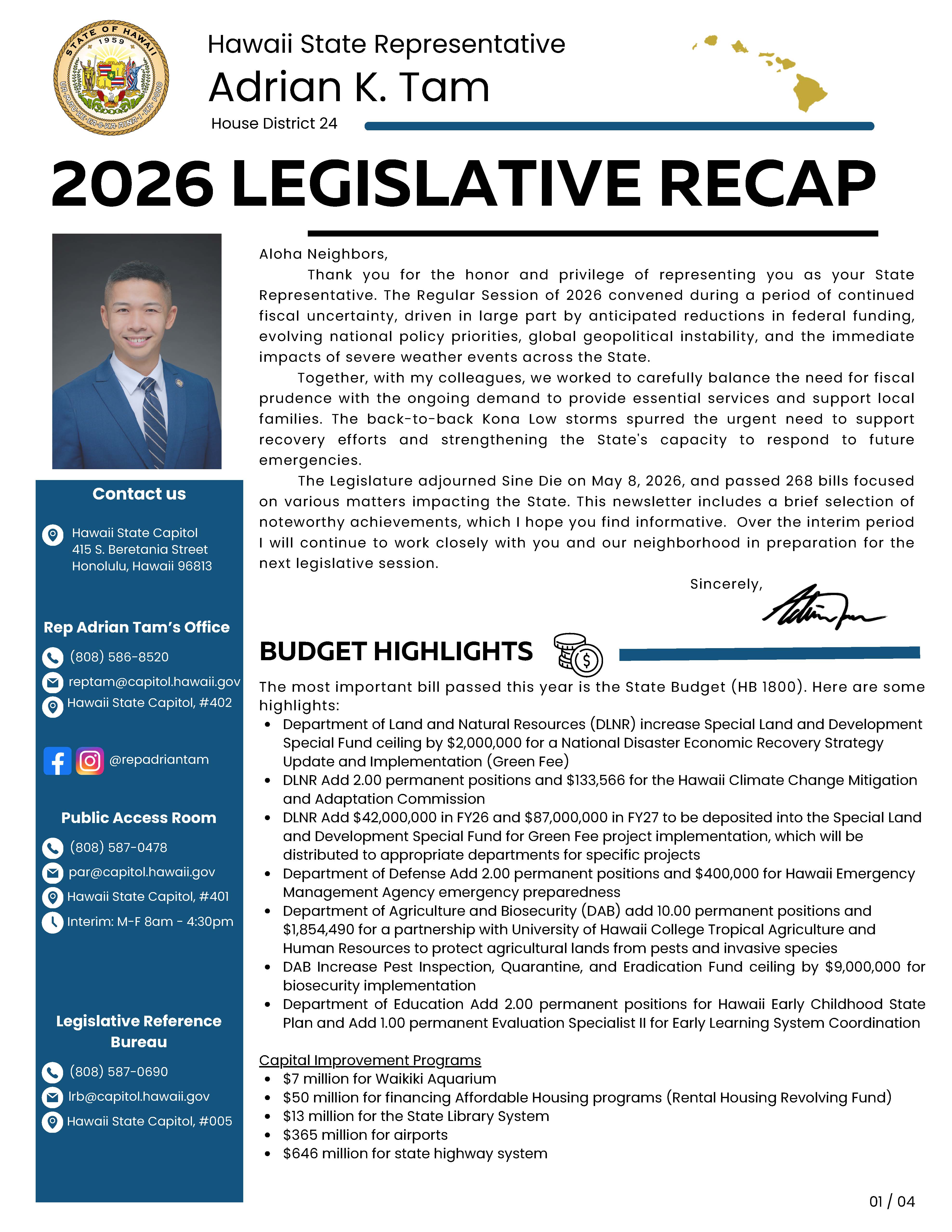 Page 1 of 4 2026 End of Session newsletter